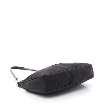 Prada Tessuto Nylon Calfskin Logo Pochette Black 4 of 13