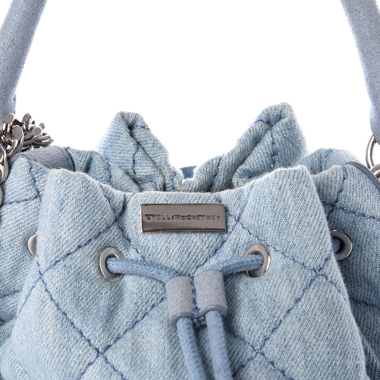 Stella McCartney Eco Denim Quilted Small Bucket Bag Blue 12 of 12