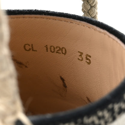 Christian Dior Canvas Mille Fleurs Embroidered Granville Ankle Tie Espadrille 65mm Wedges 35 Multicolor 6 of 8