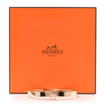Hermes 18K Rose Gold Diamond PM Collier De Chien Bracelet SH 6 of 6
