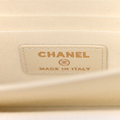 Chanel Calfskin Quilted Mini Maxi Pearls Wallet On Chain WOC White 6 of 10