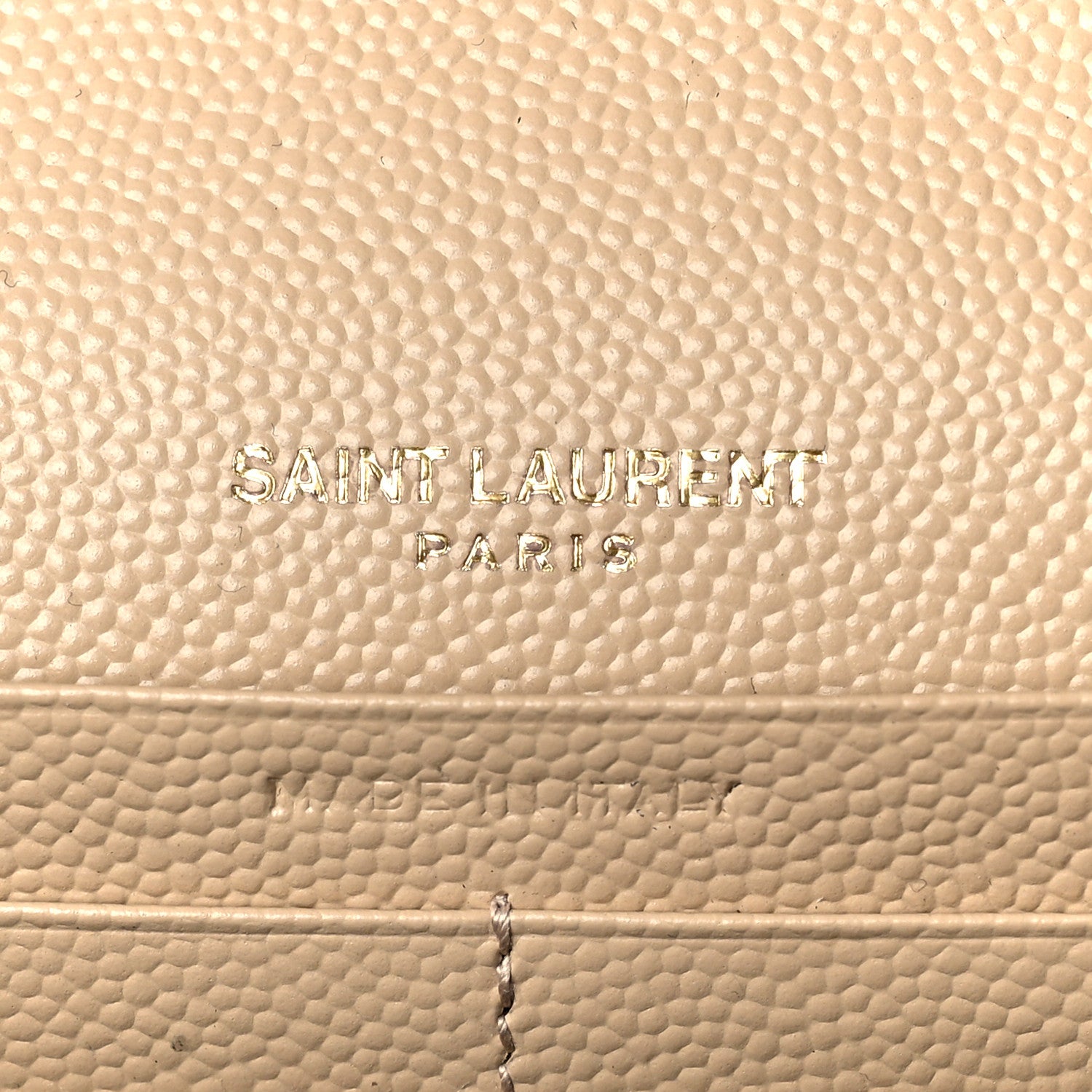 Saint Laurent Grain De Poudre Matelasse Chevron Monogram Chain Wallet Nude Powder 6 of 8