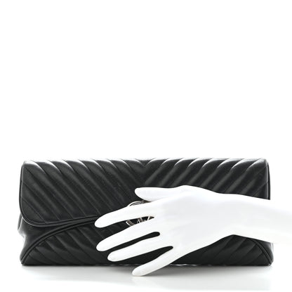 Chanel Lambskin Chevron Evening Clutch Black 2 of 13