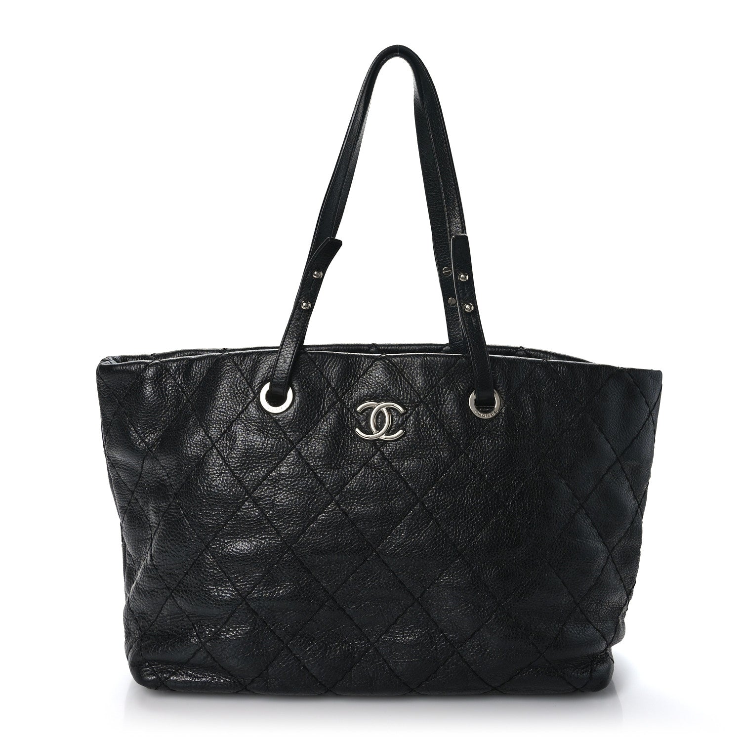 Chanel Glazed Calfskin Large On The Road Tote Black 1 of 10