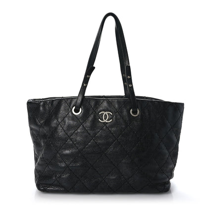 Chanel Glazed Calfskin Large On The Road Tote Black 1 of 10