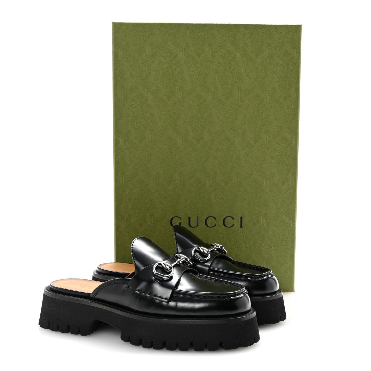 Gucci Cordovan Lux Womens Sylke Horsebit Platform Mules 36 Black 10 of 10