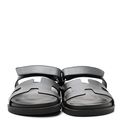 Hermes Calfskin Womens Chypre Sandals 36 Black 2 of 9