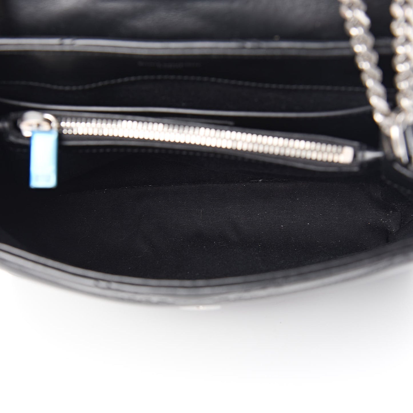 Calfskin Y Quilted Studded Monogram Small Loulou Chain Satchel Black