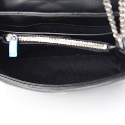 Saint Laurent Calfskin Y Quilted Studded Monogram Small Loulou Chain Satchel Black 5 of 9