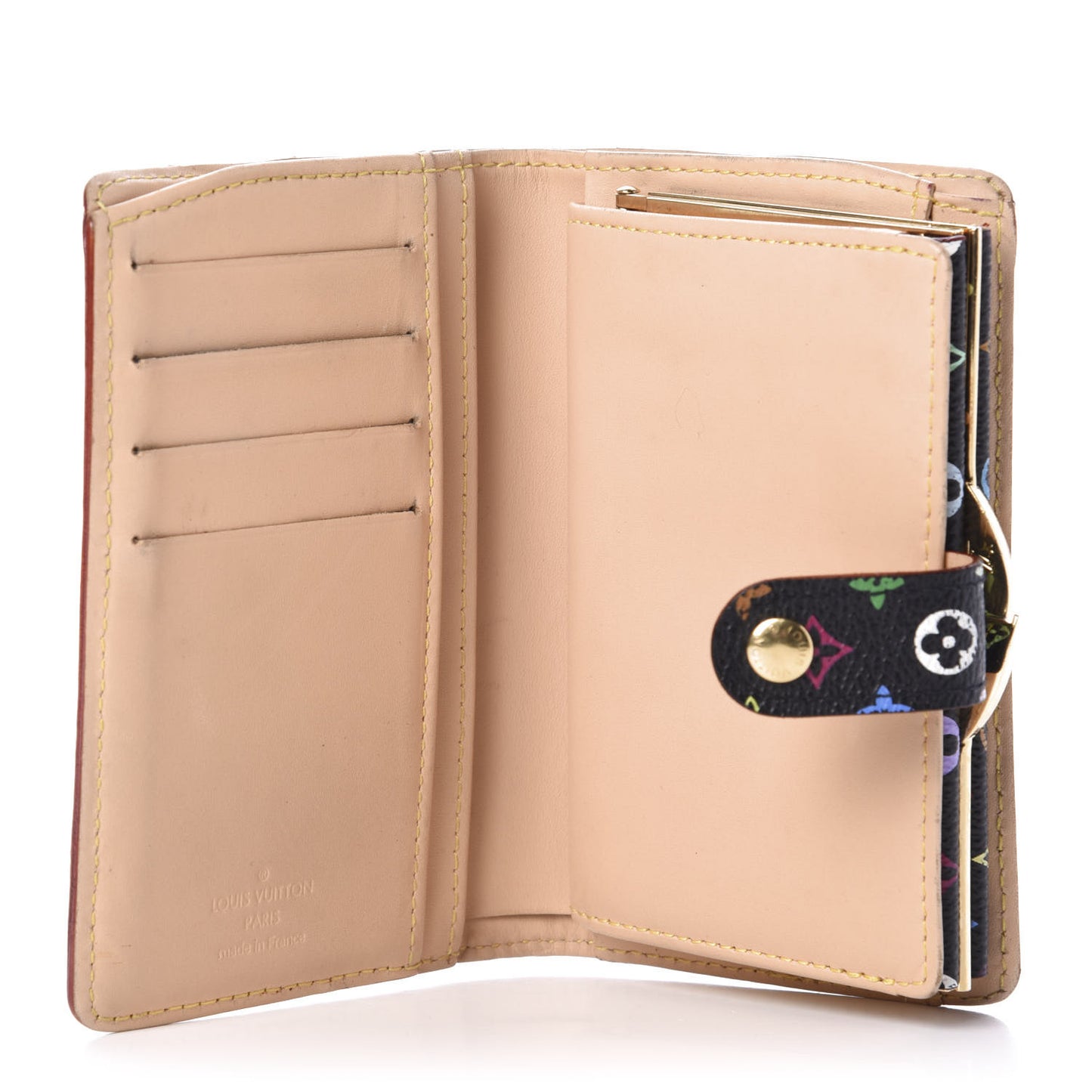 Monogram Multicolor French Purse Wallet Black