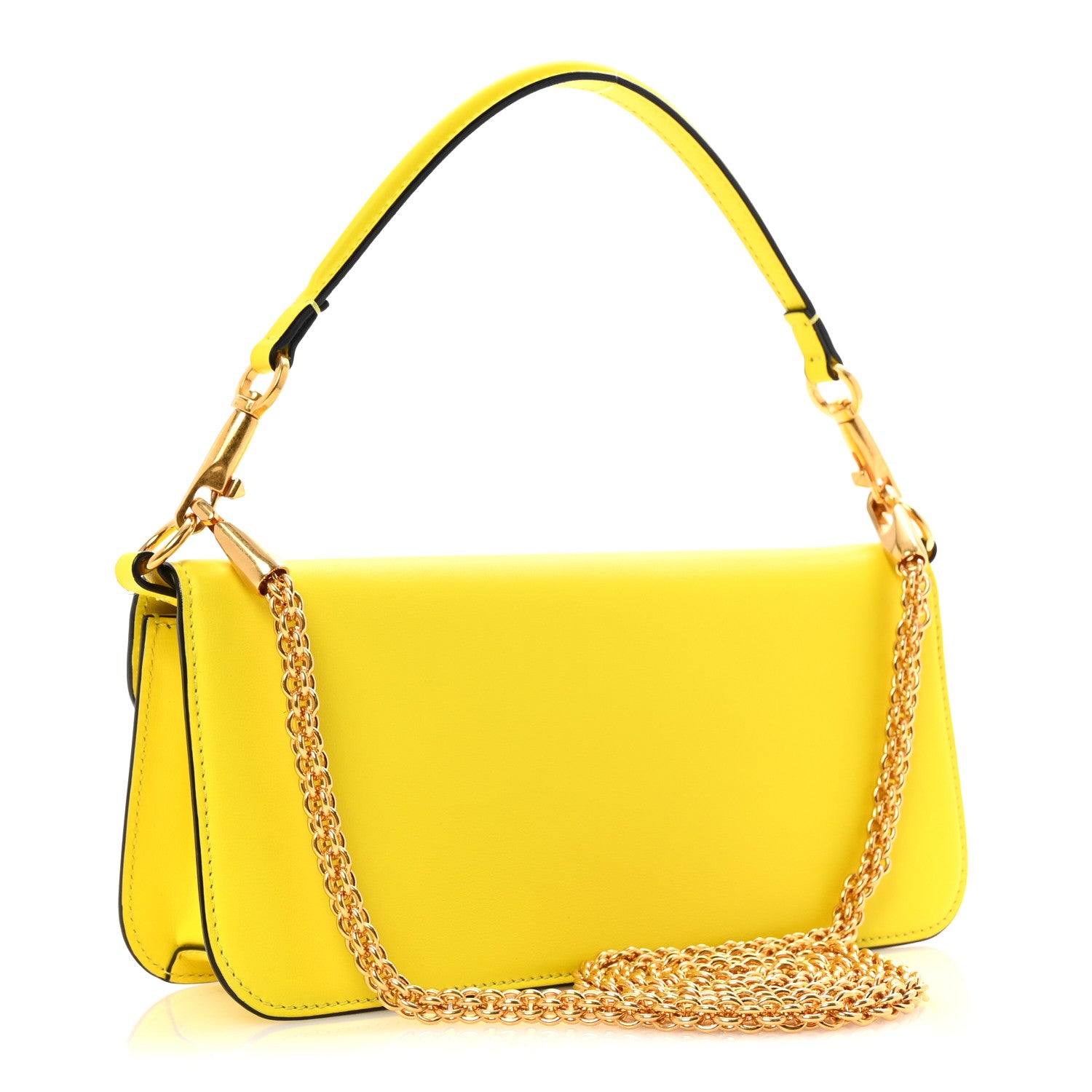 Valentino Garavani Calfskin Vlogo Loco Shoulder Bag Bright Lemon 3 of 9