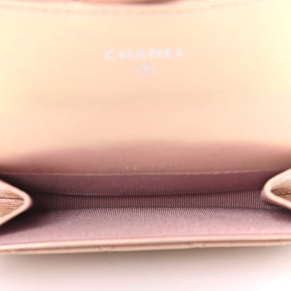 Chanel Iridescent Calfskin Quilted Flap Card Holder Wallet Pink 5 of 7