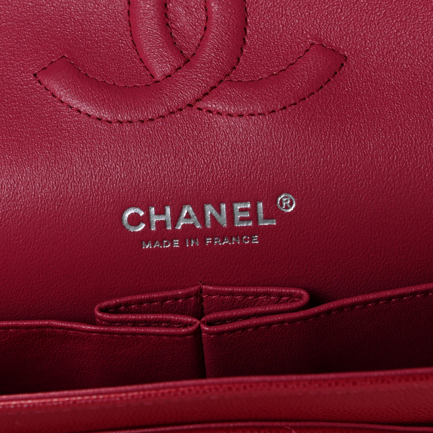 Caviar Quilted Medium Double Flap Red