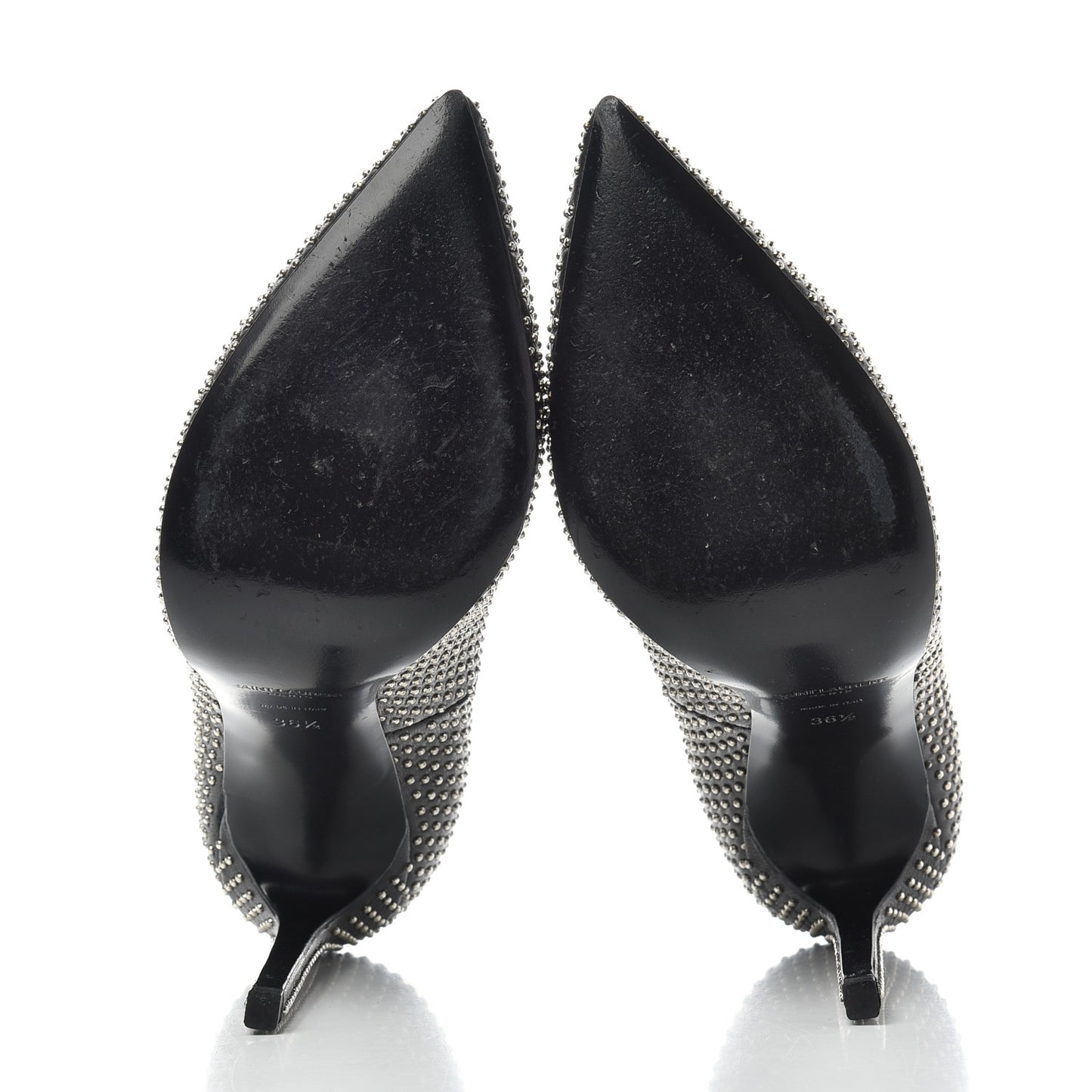 Calfskin Micro Studded 110 Pumps 36.5 Black