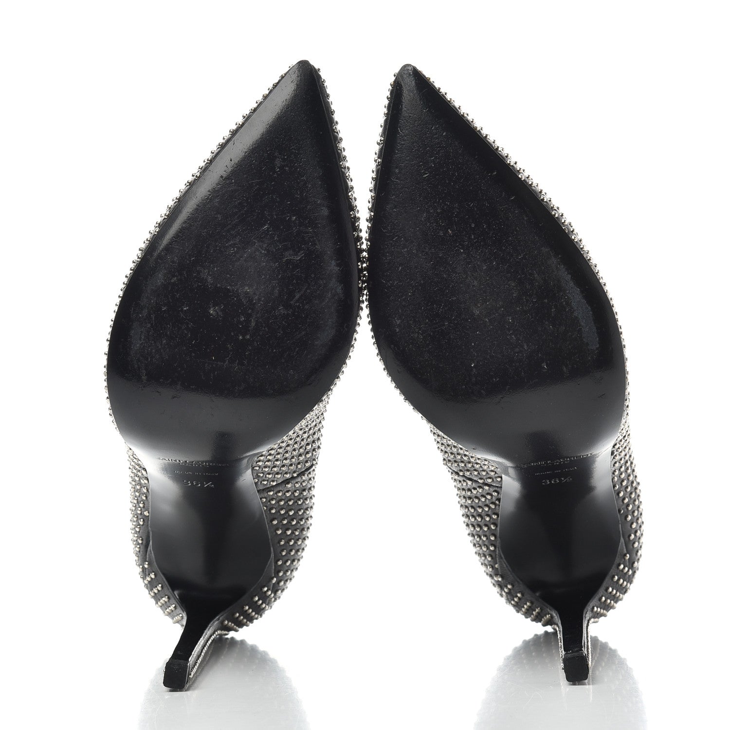 Saint Laurent Calfskin Micro Studded 110 Pumps 36.5 Black 6 of 10