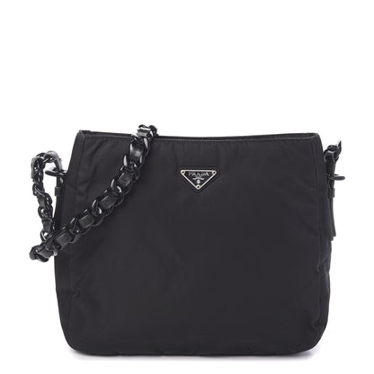 Prada Tessuto Nylon Chain Shoulder Bag Black 1 of 8