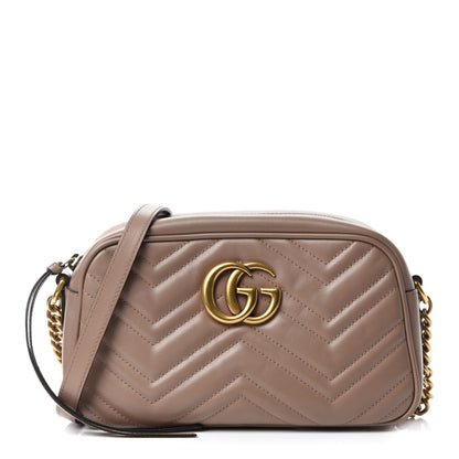 Gucci Calfskin Matelasse Small GG Marmont Chain Shoulder Bag Porcelain Rose 1 of 13