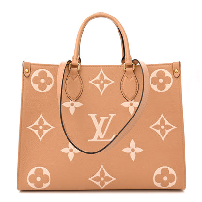 Louis Vuitton Empreinte Monogram Giant Onthego MM Arizona Creme 1 of 10