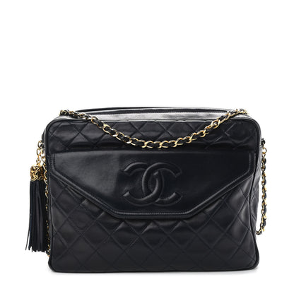 Chanel Lambskin Quilted Tassel Camera Case Navy 1 of 14
