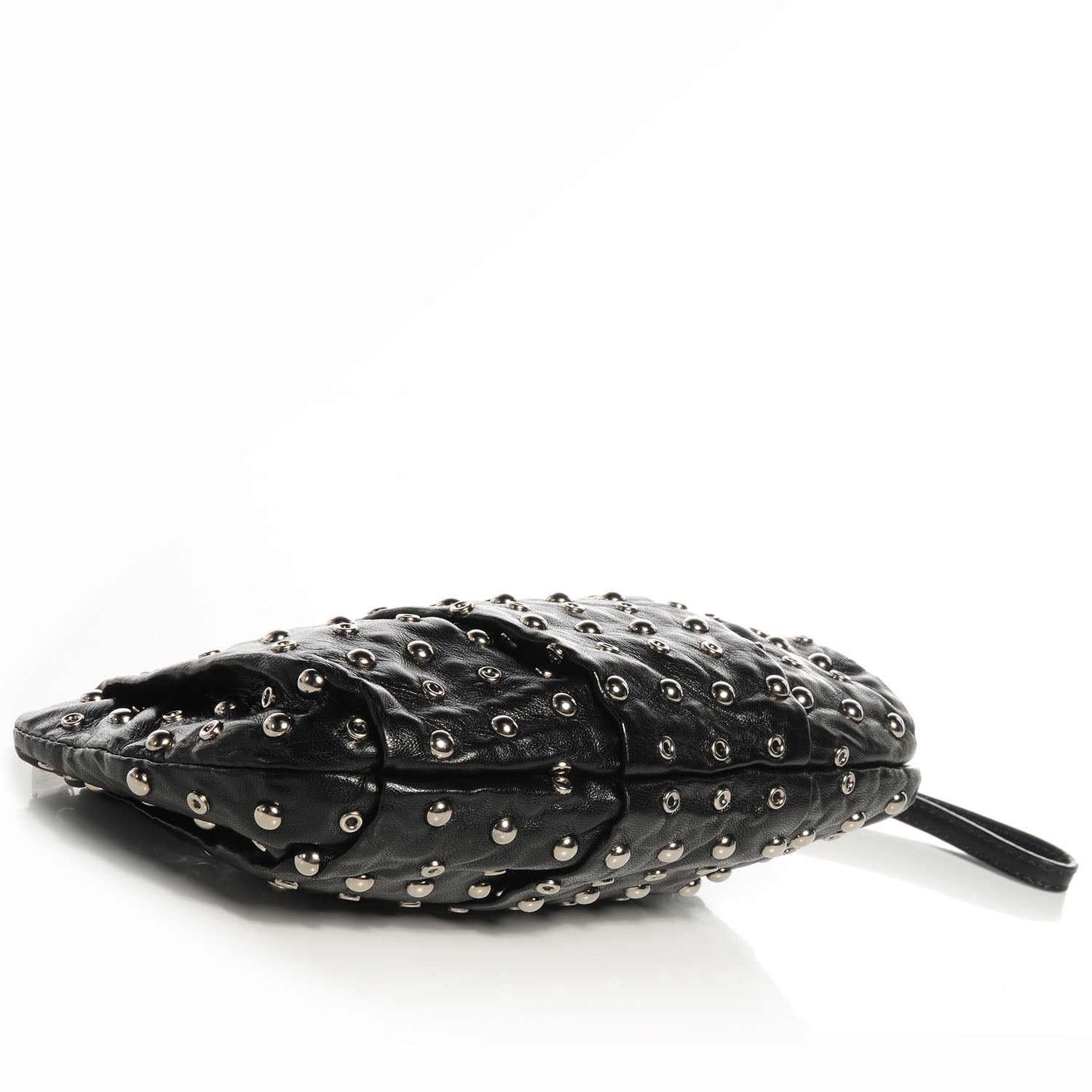 Prada Nappa Grommets Clutch Wristlet Nero Black 4 of 11
