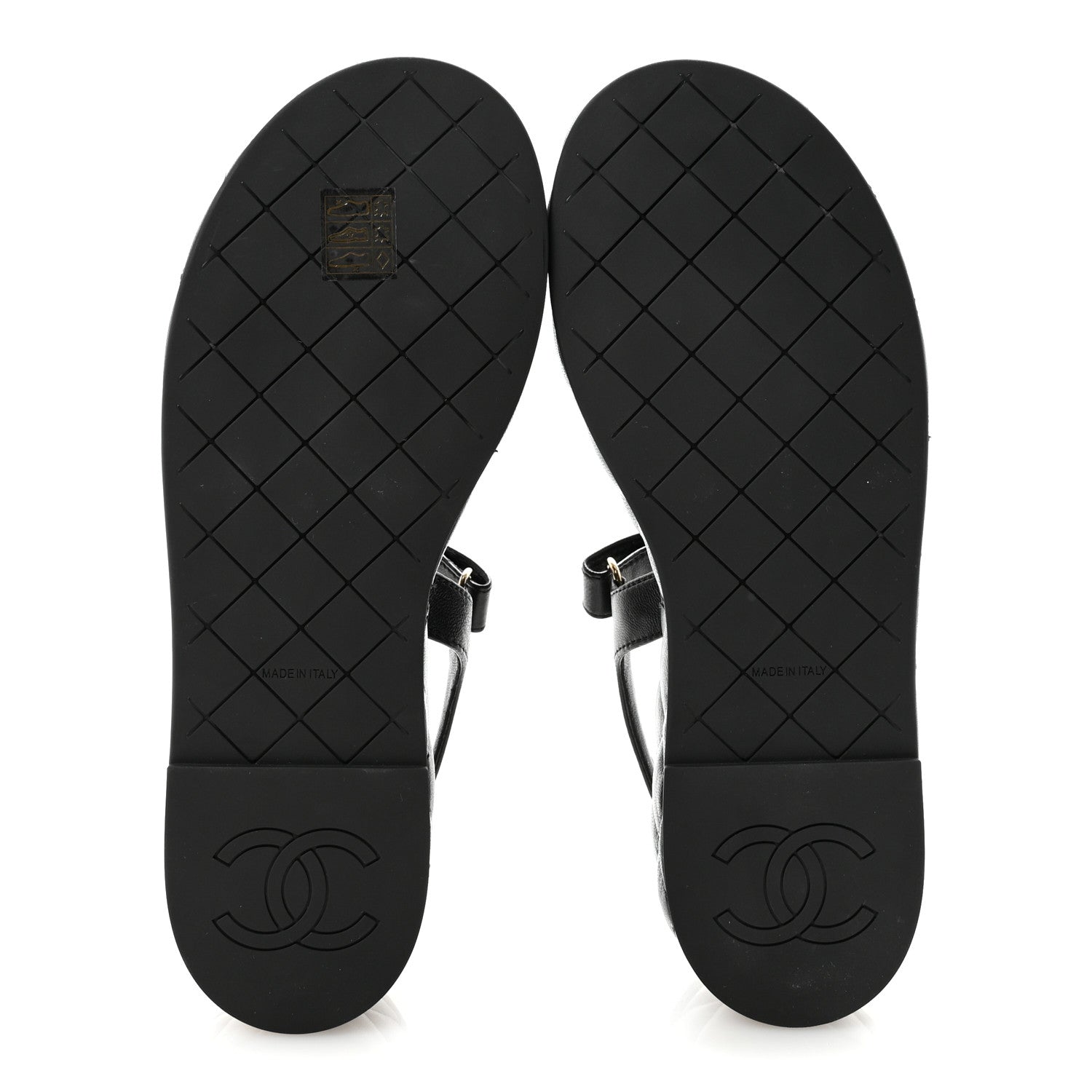 Chanel Lambskin Quilted Chain CC Platform Sandals 38.5 Black 6 of 10