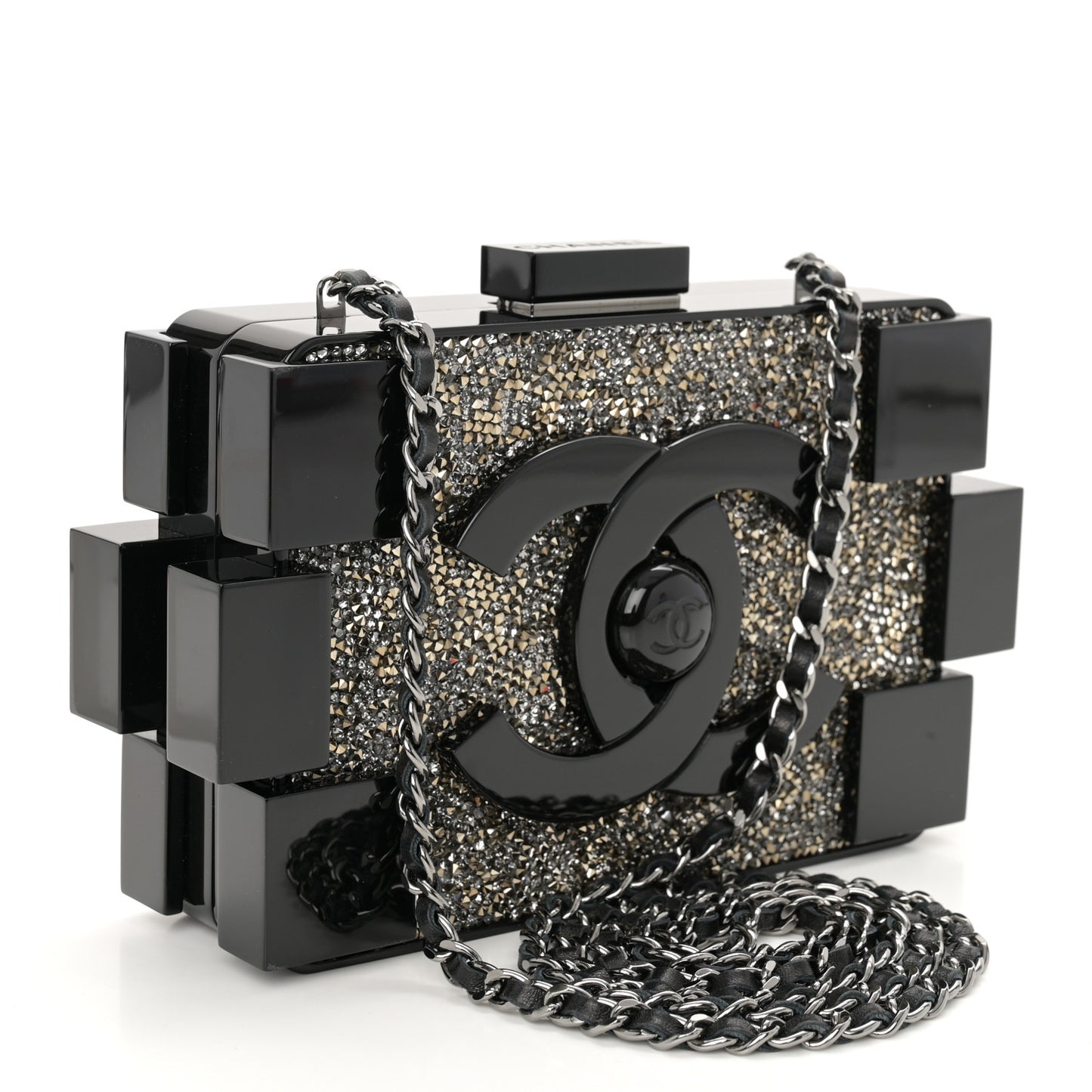 Plexiglass Crystal Lego Clutch Black