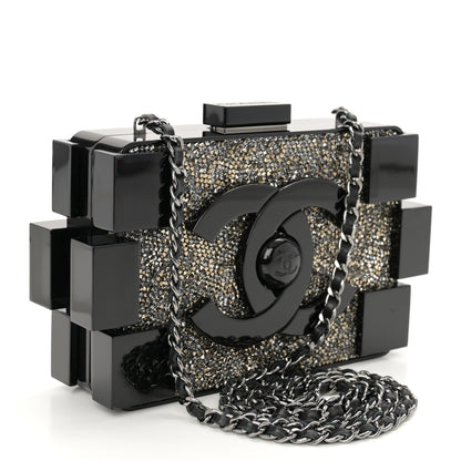 Chanel Plexiglass Crystal Lego Clutch Black 4 of 12