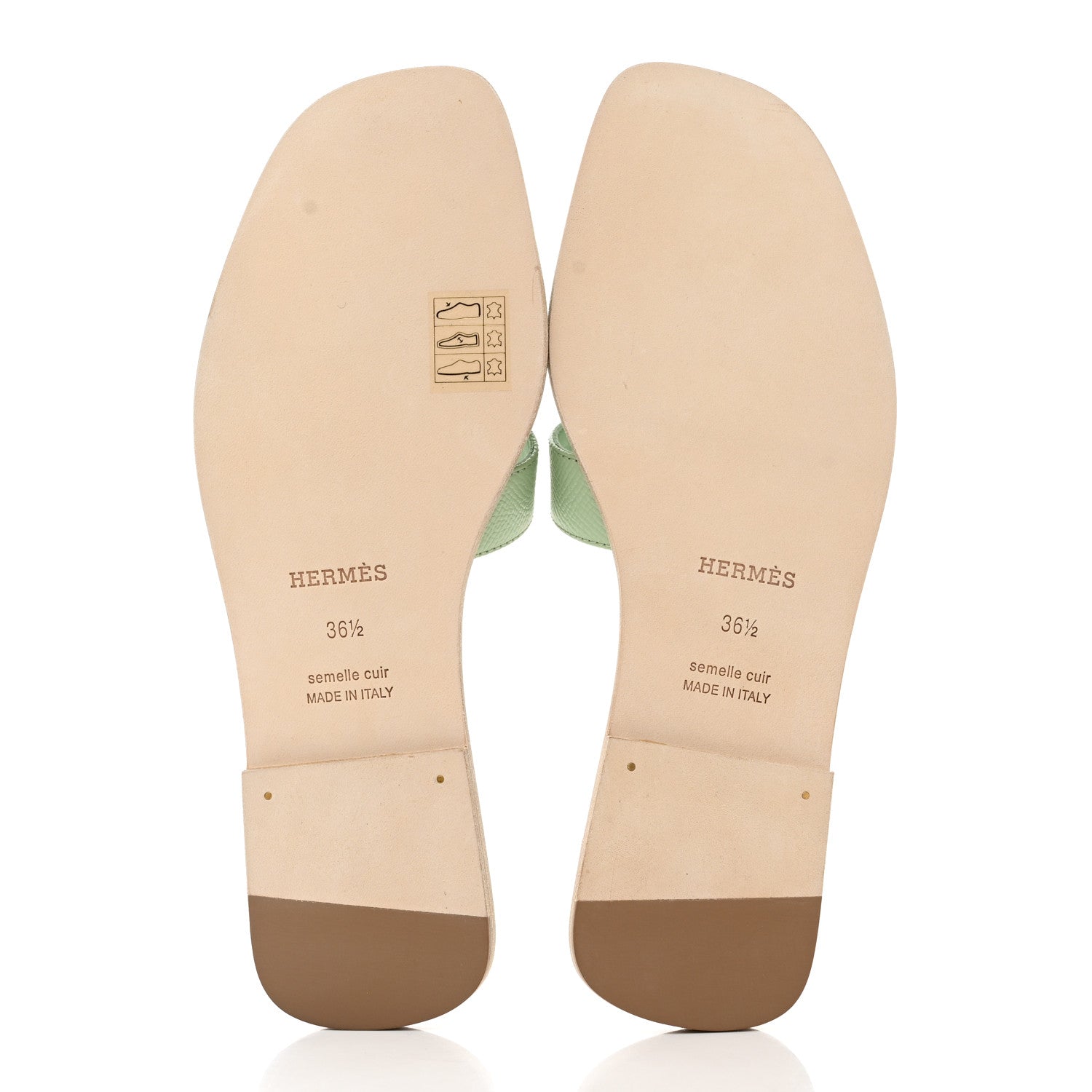 Hermes Epsom Oran Sandals 36 Vert Jade 5 of 9