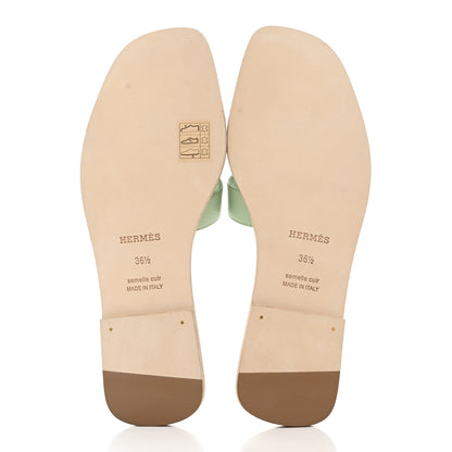 Hermes Epsom Oran Sandals 36 Vert Jade 5 of 9