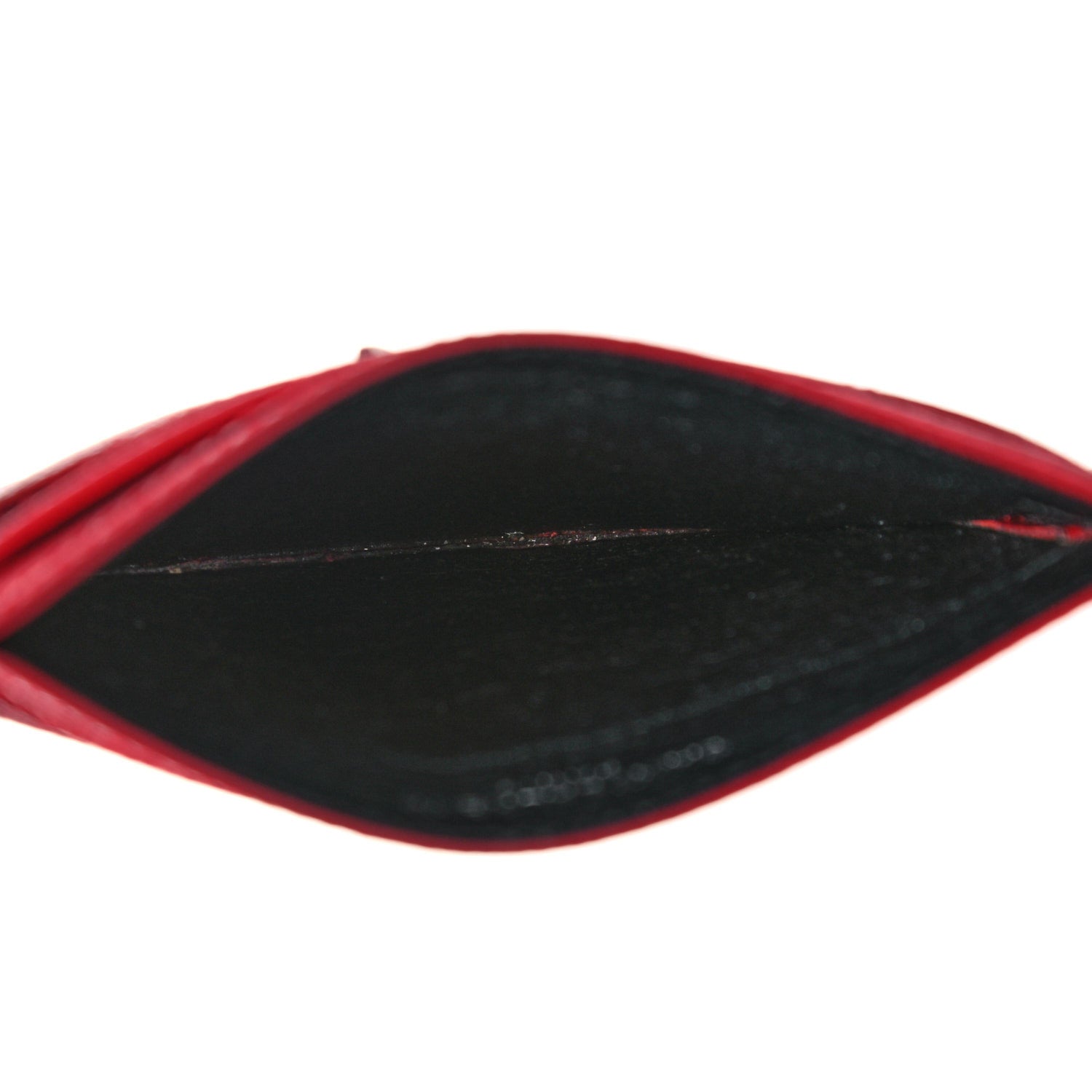 Saint Laurent Grain De Poudre Matelasse Chevron Monogram Credit Card Case New Red 4 of 5