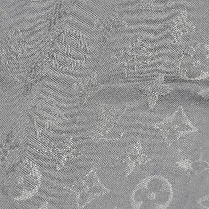 Louis Vuitton Silk Lurex Wool Monogram Shine Shawl Charcoal Grey 5 of 5