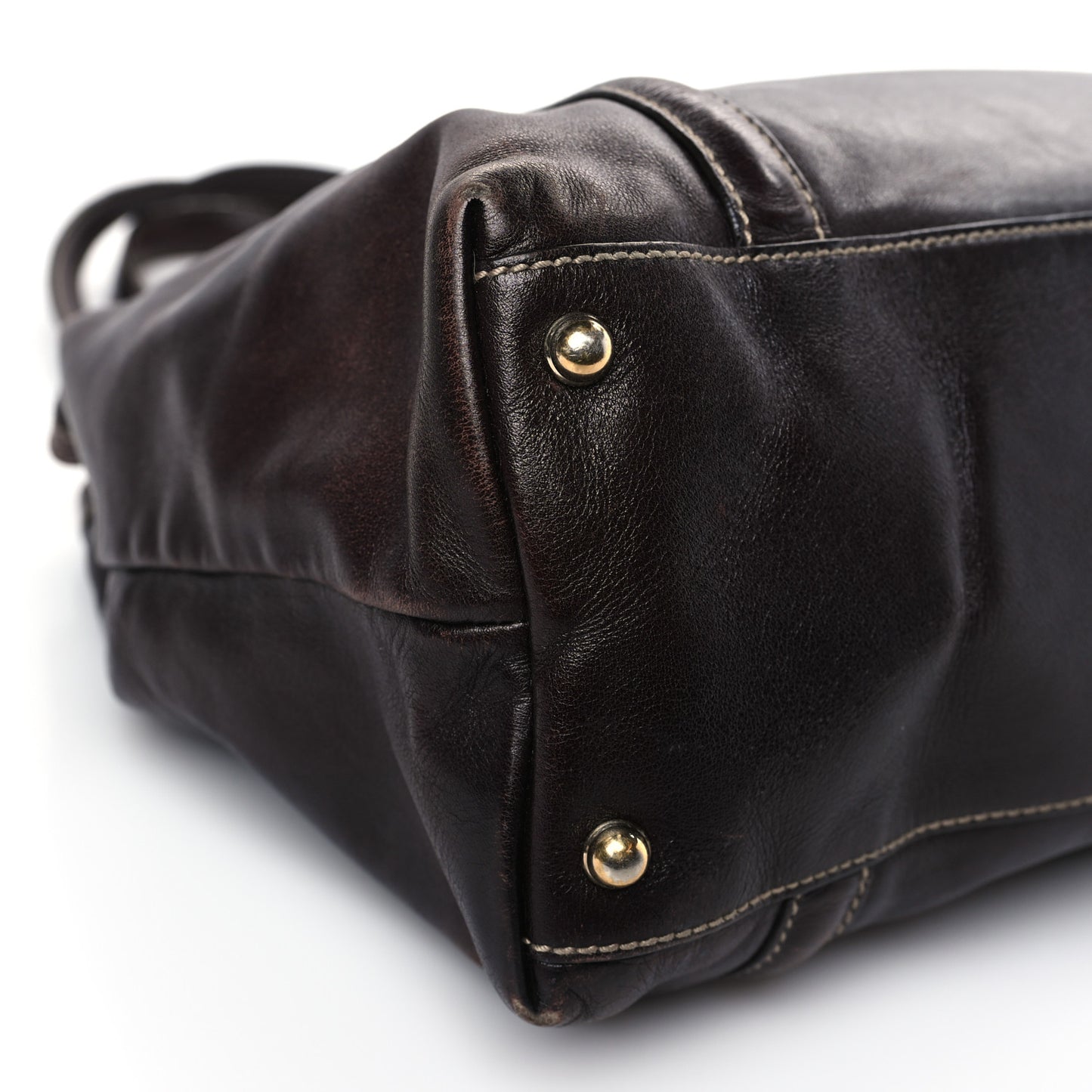 Calfskin Medium Britt Tote Dark Brown