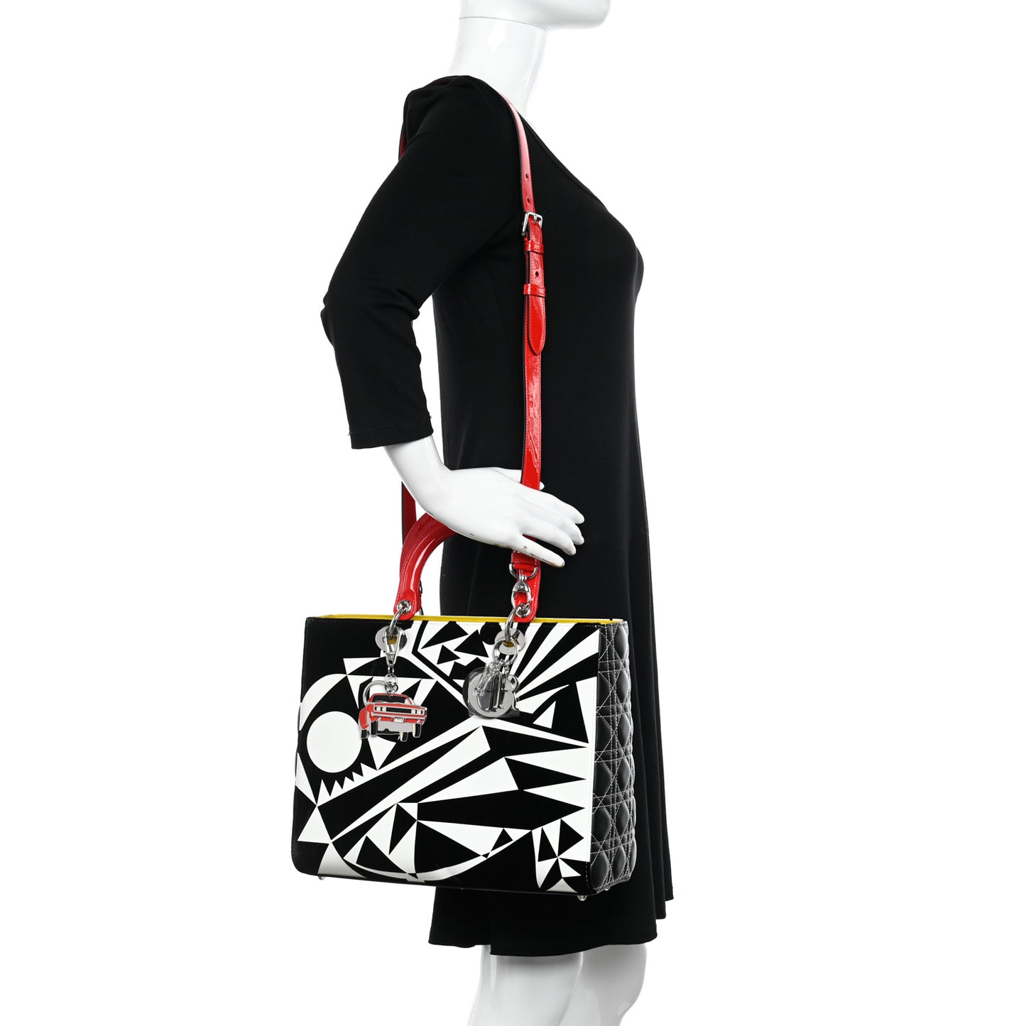 X MATTHEW PORTER Patent Printed Calfskin Cannage Medium Lady Multicolor