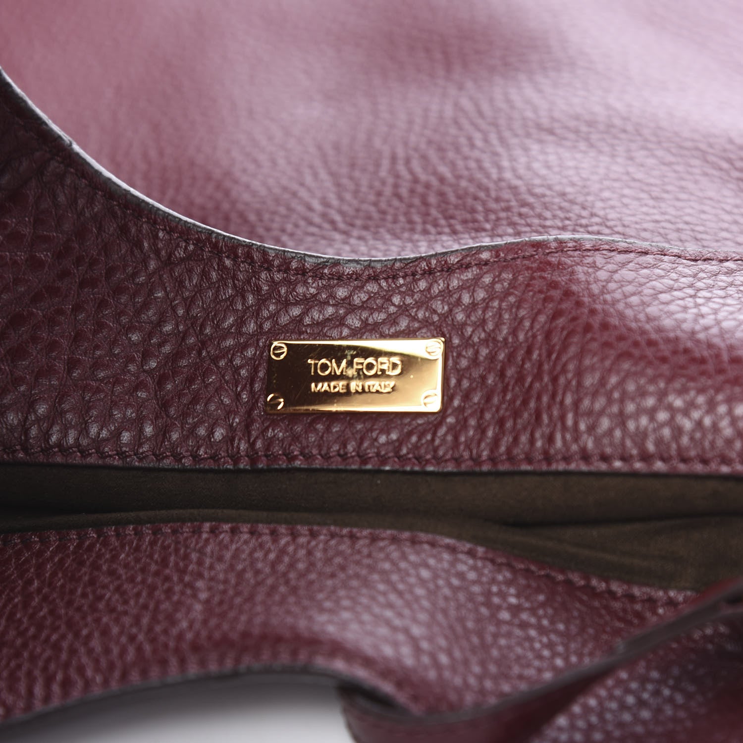 Tom Ford Ramskin Large Alix Padlock Zip Shoulder Bag Wine 6 of 11