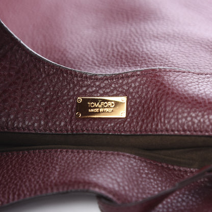 Tom Ford Ramskin Large Alix Padlock Zip Shoulder Bag Wine 6 of 11