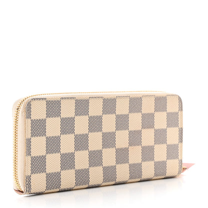 Louis Vuitton Damier Azur Clemence Wallet Rose Ballerine 2 of 7