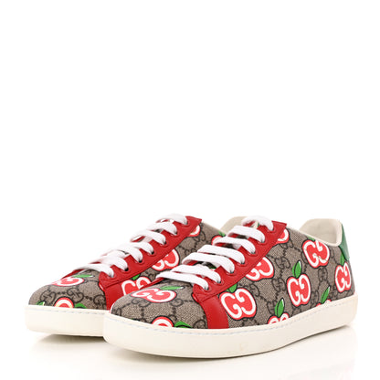 Gucci GG Supreme Monogram Apple Womens Ace Sneakers 38 Red 3 of 11