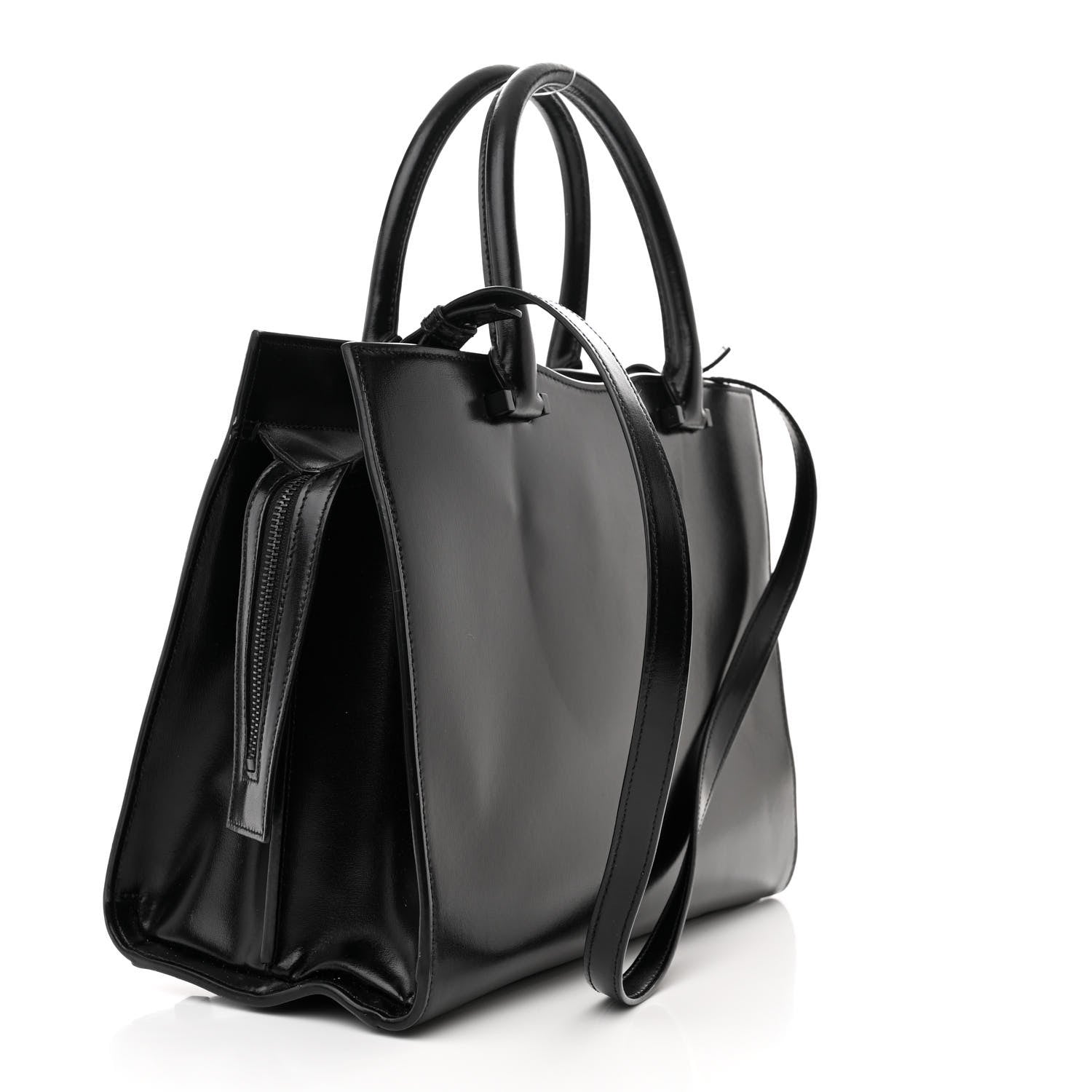 Saint Laurent Shiny Calfskin Medium Uptown Tote Black 3 of 16
