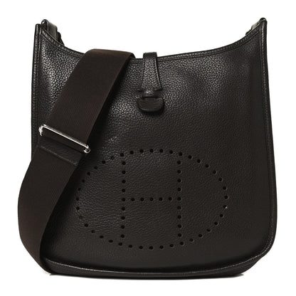 Hermes Taurillon Clemence Evelyne III PM Chocolate 1 of 11