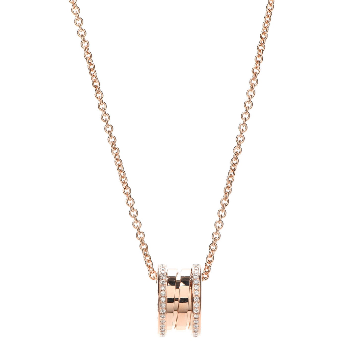 18K Rose Gold Diamond B.Zero1 Pendant Necklace