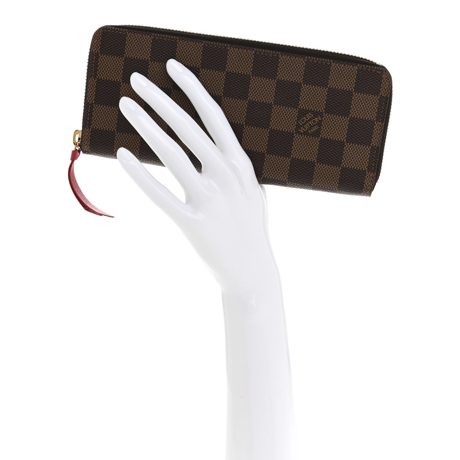 Louis Vuitton Damier Ebene Clemence Wallet Cherry 2 of 8
