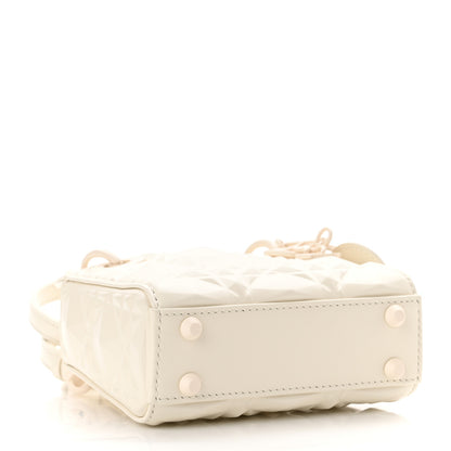 Christian Dior Calfskin Cannage Diamond Micro Lady Dior Latte 4 of 11