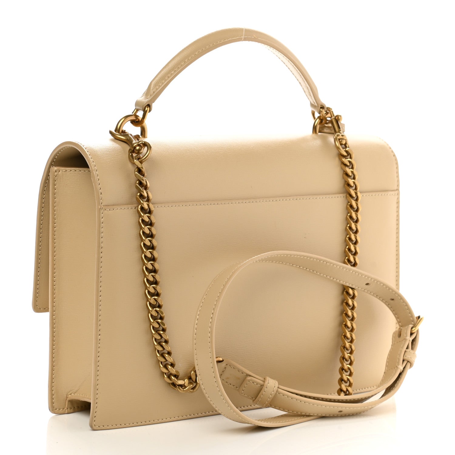 Saint Laurent Smooth Calfskin Medium Monogram Sunset Satchel Beige 2 of 13