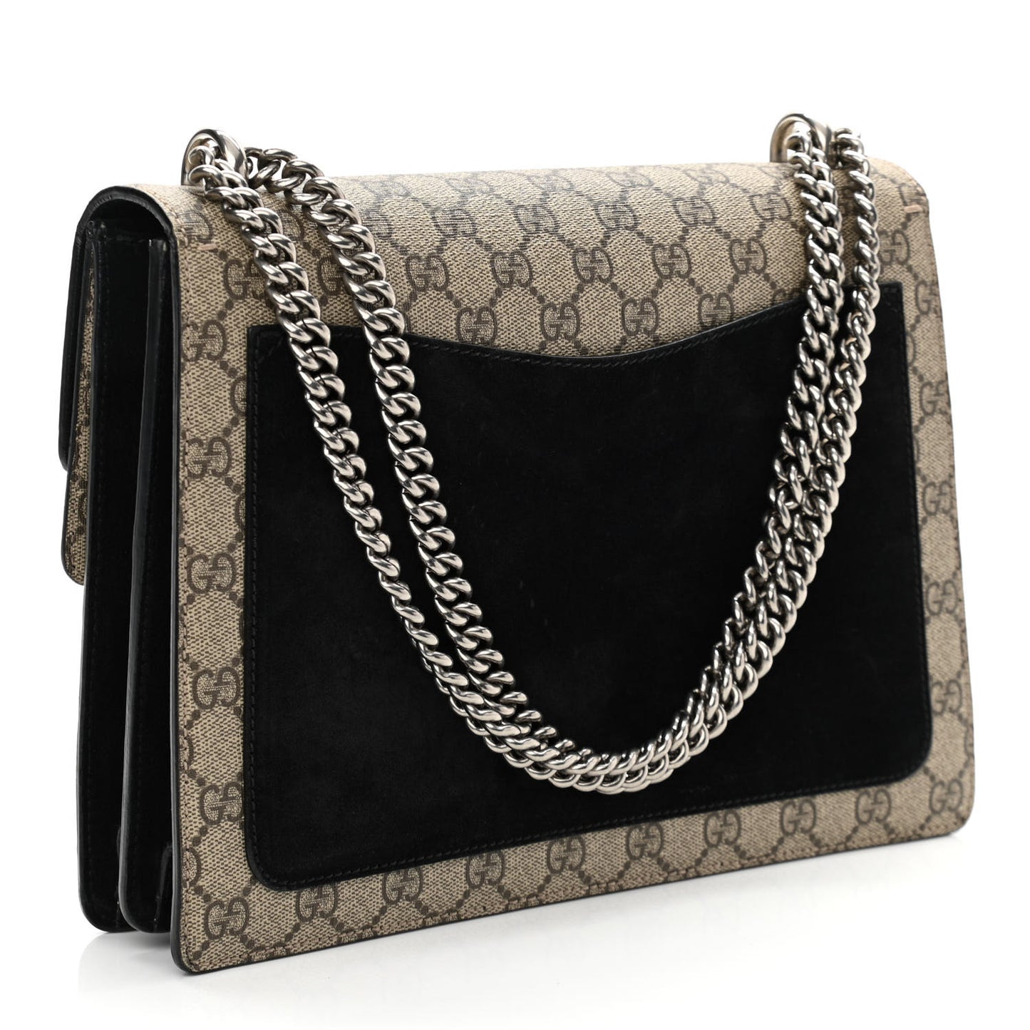 GG Supreme Monogram Medium Dionysus Shoulder Bag Black