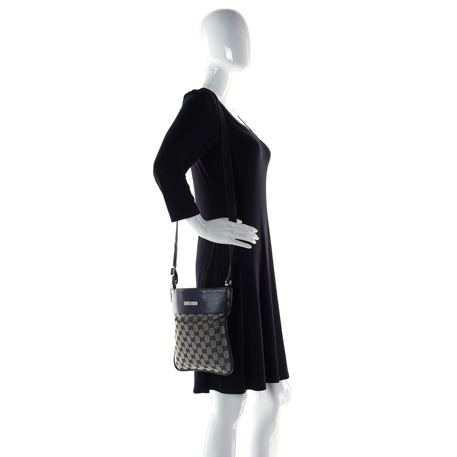 Gucci GG Monogram Messenger Crossbody Bag Black 11 of 11