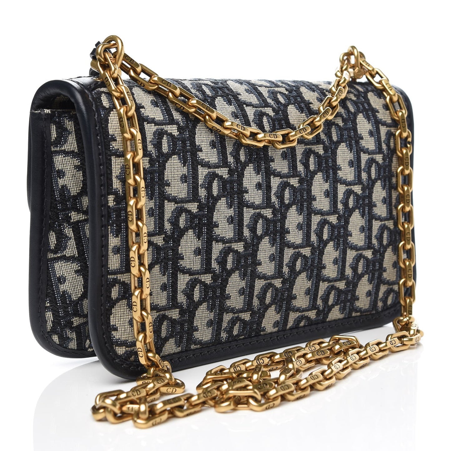 Oblique Small DiorAddict Flap Bag Navy Blue