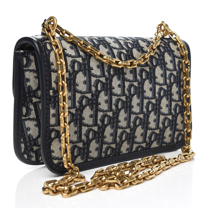 Christian Dior Oblique Small DiorAddict Flap Bag Navy Blue 4 of 8
