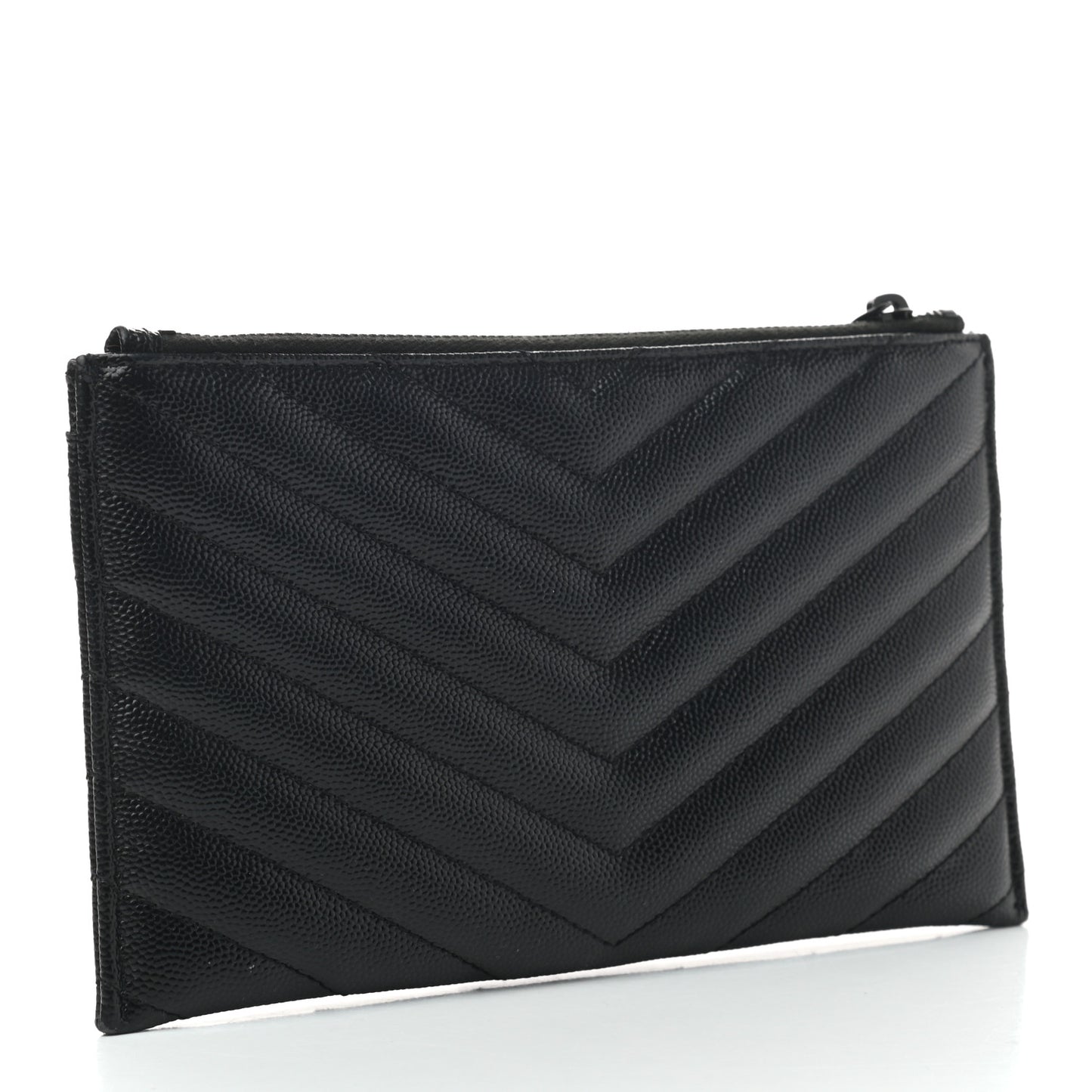 Grain De Poudre Chevron Monogram Bill Pouch Black