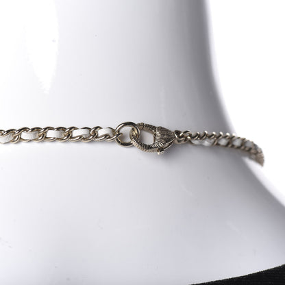 Chanel Pearl Crystal Lambskin Chain CC Necklace White Gold 8 of 8
