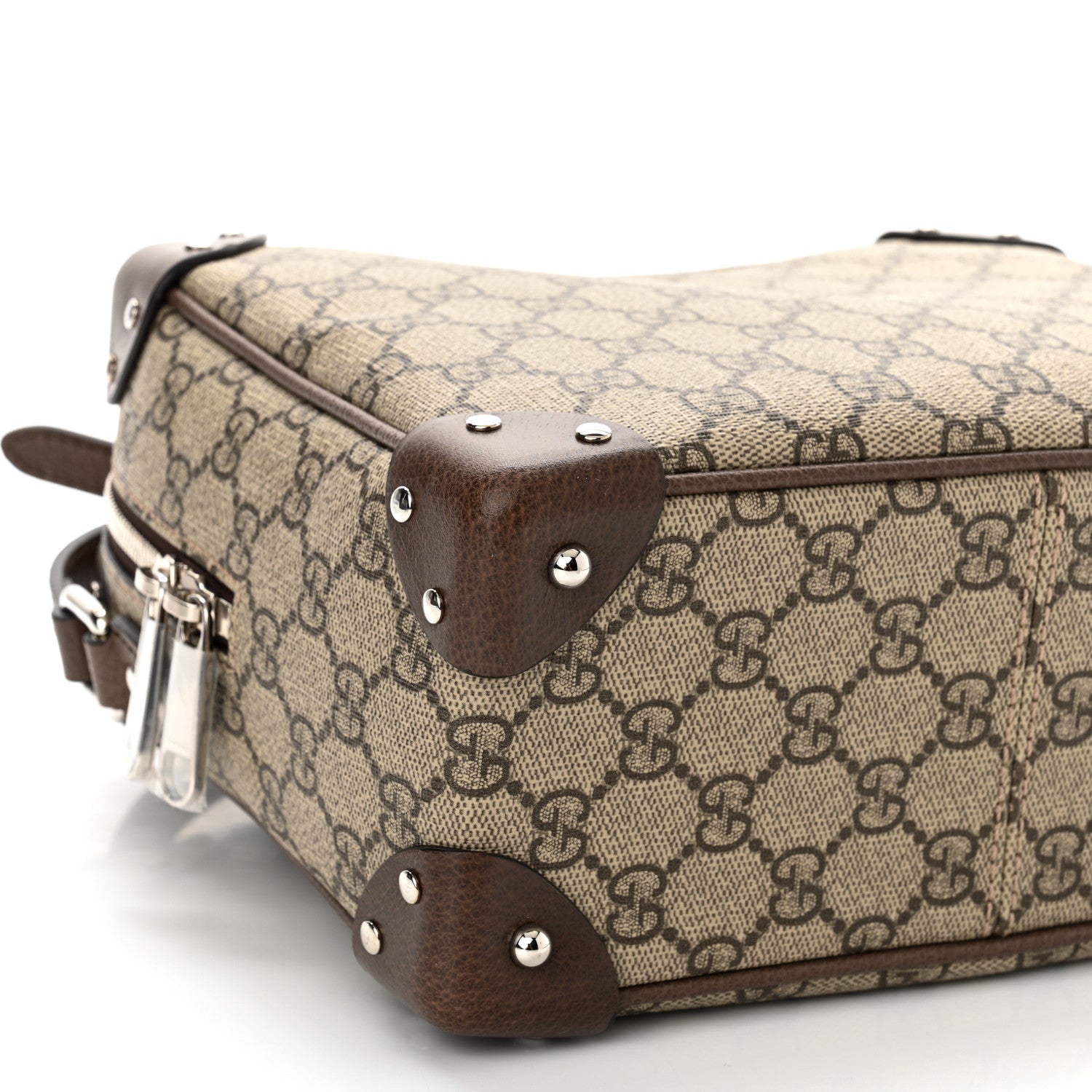 Gucci GG Supreme Monogram Textured Calfskin Square Messenger Bag Beige Ebony New Acero 9 of 10